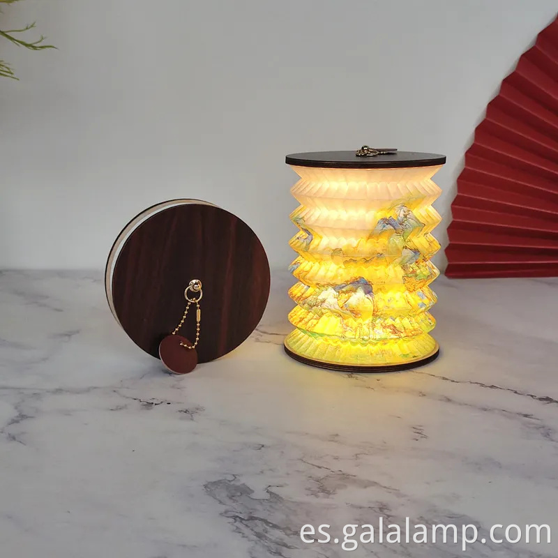 Elegante luz nocturna de linterna de papel portátil para espacios acogedores